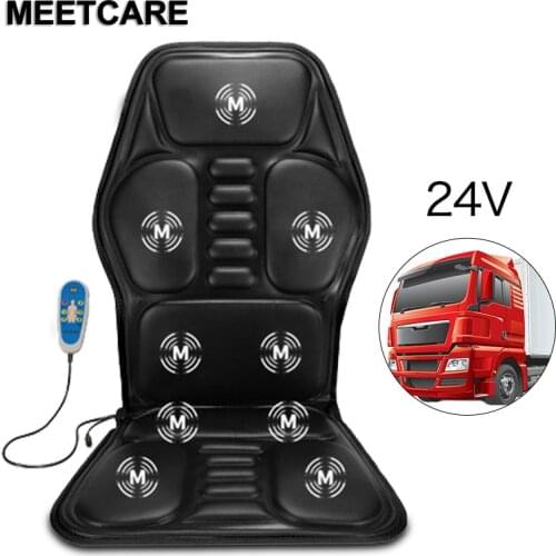 MEETCARE 24V PU Leather Electric Cargo Truck Seat Massage Cushion Big Car Container Trucks Vehicle Bus and Home Chair Massager