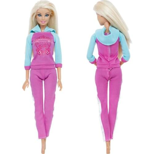 Fashion Sport Doll Outfit Casual Daily Wear T-Shirt Trousers Colorful Cap Yoga Suit Accessories Clothes for Barbie Doll Baby Toy