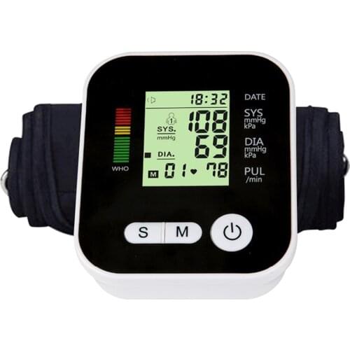 Wrist Blood Pressure Monitor English Style Home Automatic Smart Electronic Pulse Sphygmomanometer White/Black