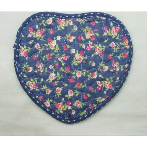 New Arrival 1pcs Sweet heart Cooksmart 100% cotton(inside &outside) Oven Mitt/Glove and Placemat navy background mixcolor flower