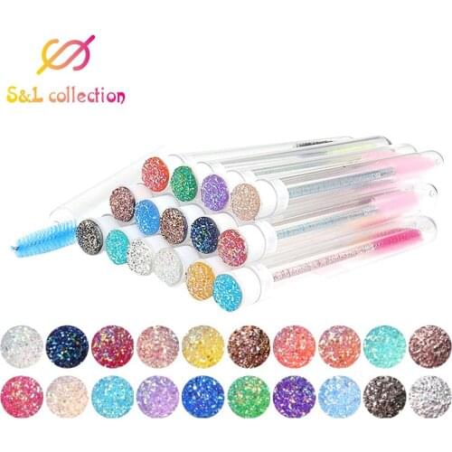 Reusable Eyebrow Brush Tube Disposable Eyelash Brush Eyebrow Brush Replaceable Dust-proof Sparkling Broken Diamond Makeup Brush