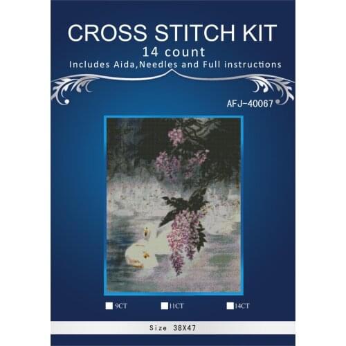 Oneroom white swans Scenery Embroidery Needlework Crafts 14CT Unprinted DMC DIY Quality Cross Stitch Kits Handmade Arts Decor