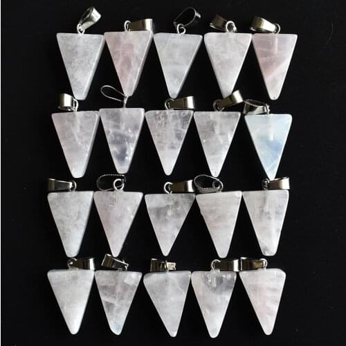 Wholesale 50pcs/lot 2020 fashion high quality natural stone triangle shape charms pendants fit necklace making free shipping
