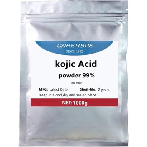 Skin Whitening 99% Kojic Acid Powder Remove Melanin,Wrinkles and Moisturize Skin For Face Neck Body,ISO Cosmetic Raw Materials