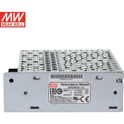 MEAN WELL ERDN20-12 20A 12V 9-14Vdc Enclosed Type Power Supply Redundancy Module Support 1+1 and N+1 redundancy system