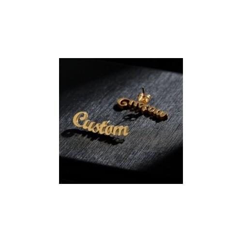 Name studs earrings (warexham fonts)