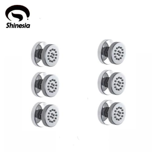 Chrome Polished Construction & Chrome Round Body Sprays 6 pcs Massage Jets Spa Shower Bathroom Shower Faucet Accessories