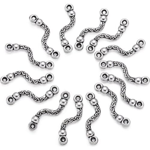 PandaHall 50pc 22.5x6x3mm Antique Silver Color Alloy Twist Bar Links Connectors for Jewelry Making DIY Findings Accessoires Hot
