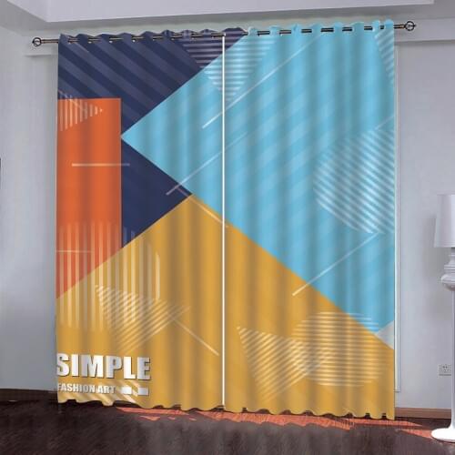 Morden simple 3d curtains 3D Curtain Luxury Blackout Window Curtain Living Room