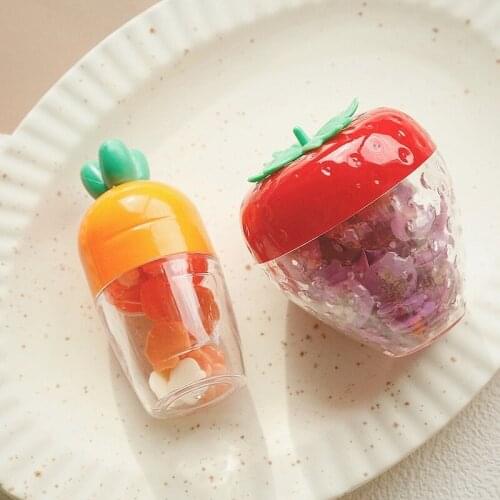 Super cute! Carrot and Strawberry Storage Jar Handmade Earrings Earrings DIY Small Accessories Material Storage Box