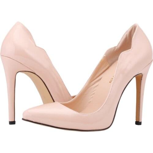 Shoes Woman Pumps Wedding Party Shoes Pointed Toe PU 8CM Thin High heels Slip On shoes for women women shoes 2020 size 35-42