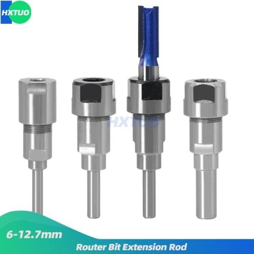 1/4" 8mm 12mm 1/2" Shank 6mm shank Router Bit Extension Rod Collet Engraving Machine Extension Milling Cutter for Wood