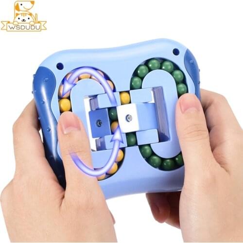 Rotating Magic Bean Cube Fingertip Round Ball Slide Fidget Adult Kid Antistress Relief Toys Funny Intelligence Brain Teaser Game