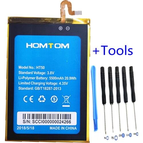 High Quality 3.8V 5500mAh Battery For HOMTOM HT50 5.5inch Smart Phone