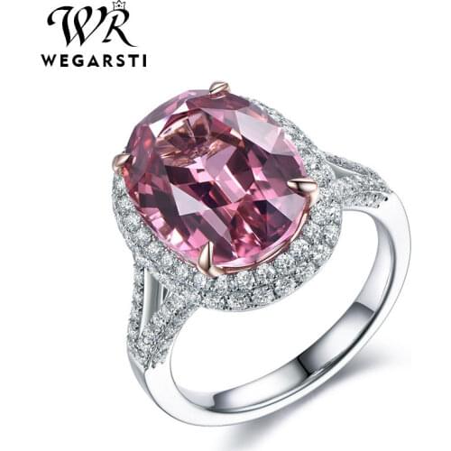 WEGARSTI 4 Color Simulated Emerald Ring 925 Sterling Silver Rings For Women Engagement Ring Resizable Silver Gemstones Jewelry