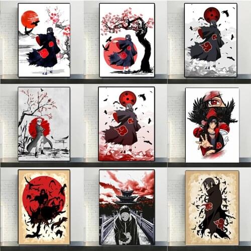 Japanese Anime Canvas Painting Naruto Sasuke Posters and Prints Printed Mural Pictures Childrens Room Home Wall Decor Cuadros