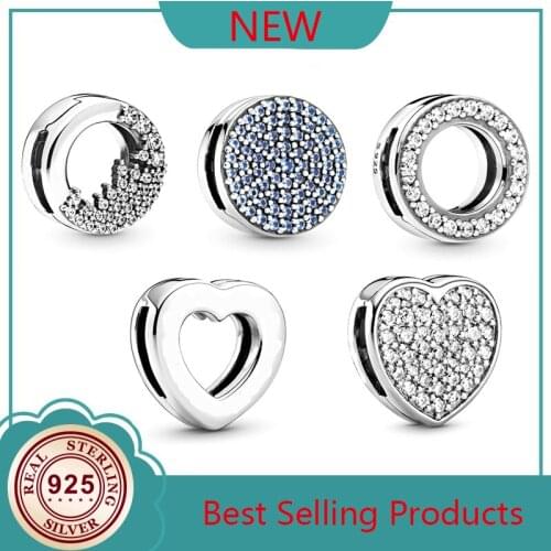 100% 925 Sterling Silver Sparkling Icicles Pave Snowflake Clip Charm Fit Diy Reflection Bracelet Women Original Jewelry