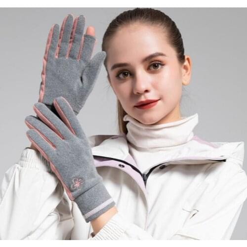 Derong Winter Warm Gloves Windproof Flip Touch Screen Gloves Winter Outdoor Cycling and Driving Non-Slip Gloves