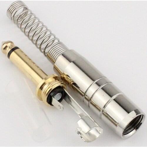 100pcs DIY 1/4" MONO 6.35mm 6.5mm Audio Plug Microphone application wire solder type material copper