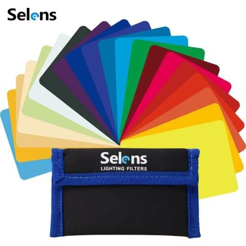 20 PCS Camera Flash Gels Transparent Color Correction Balance Lighting Filter Kit For Photo Studio Camera Accessories