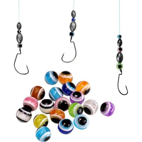 200 pcs/pack Fishing Beads For Texas Rig And Carolina Rig 6mm 8mm 10mm Fish Eye Fishing Beads Bass Fishing Tackle Accessories