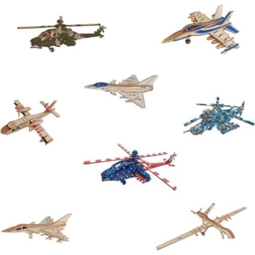 3D Wooden Puzzle Airplane Animal Model Ornaments DIY Car Simulation Model Childrens Fun Assembling Toy Gift
