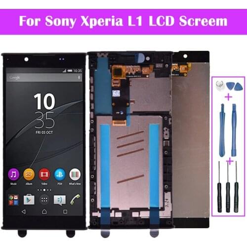 5.5" Original Display For Sony Xperia L1 LCD G3312 LCD Display WIth Touch Screen Glass Digitizer Assembly Free Shipping