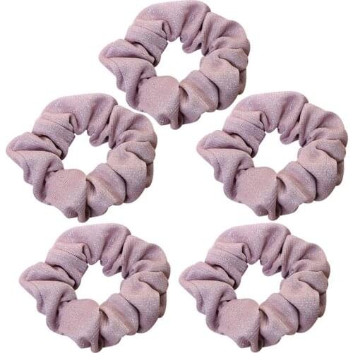 5Pcs/Set Solid Color Hair Ropes Hair Scrunchies Solid Color Elastic Hair Bands Hair Tie Scrunchies For Women Hair Accessories