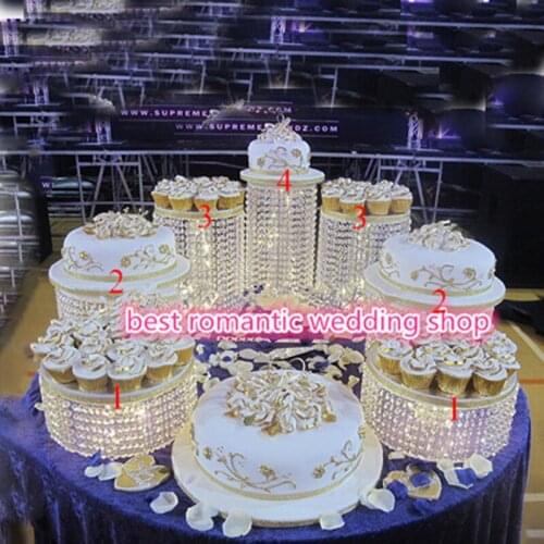 7pcs/set Wedding Master table decoration Crystal transparent Cake holder group Birthday acrylic cake stand for party