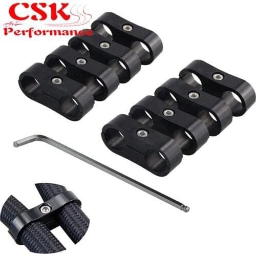 8pcs AN -8 AN8 15.4MM Braided Hose Separator Clamp Fitting Adapter Bracket black / blue/sliver/red