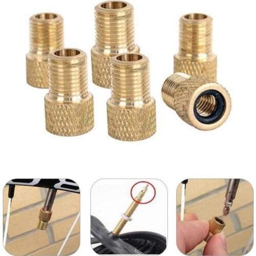 2PCS Bicycle Valve Adapter Pump Bicycle Convert Presta to Schrader Copper Bike Air Valve Adaptor adapters wheels Gas Nozzle Tube