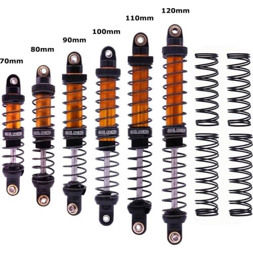 4PCS ROCK CRAWLER METAL OIL SUSPENSION SHOCKS ABSORBER 70MM 80MM 90MM 100MM 110MM 120MM For SCX10 D90 WRAITH TRX-4 90046 RC CAR