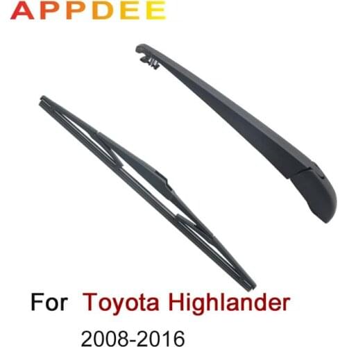 APPDEE Wiper 12" Rear Wiper Blade & Arm Set Kit For Toyota Highlander 2008 - 2016 2017 2018 Windshield Windscreen Rear Window