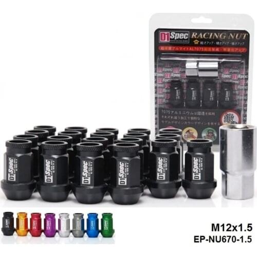 D1Spec Extended Open End Wheel Lug Nuts With Lock M12X1.5 / M12X1.25 20pcs With Lock For Toyota etc EP-NU670