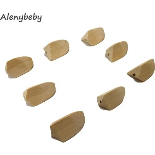 Baby Teether Eco-Friendly Natural Irregular Triangle Wooden Beads DIY Necklace Wood Beads Teether For Jewelry Making