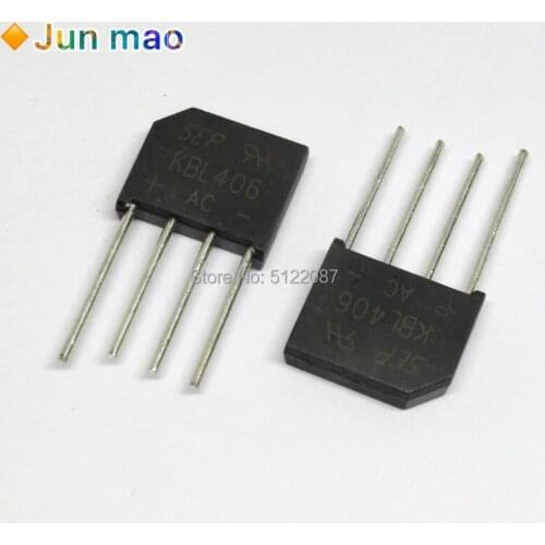 10PCS 4A 600V Diode Bridge Rectifier kbl406 KBL406 DIP4 Copper Foot Flat Bridge KBL 406 New Hot