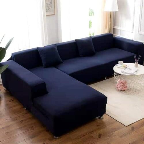 Elastic solid color corner sofa covers for living room spandex slipcovers couch cover stretch sofa towel L shape need buy 2piece