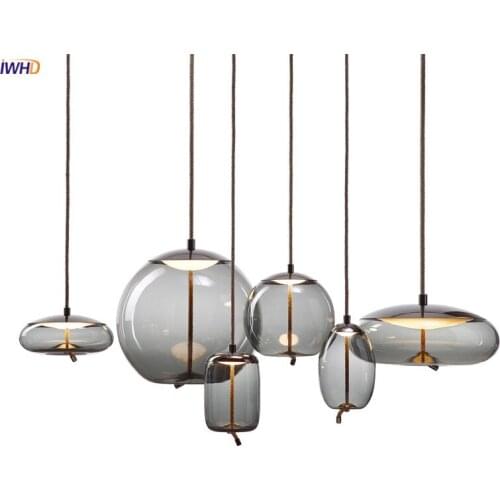 IWHD Nordic Lamp Modern Pendant Lighting Dinning Living Room Hanging Lights Glass Ball LED Pendant Light Fixtures Hanglamp
