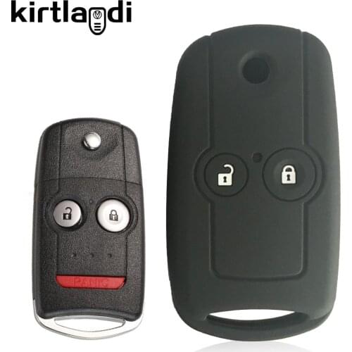 Kirtlandi Remote Car Key Fob Silicone Case Cover Protector For Honda Accord Civic IX CRV Odyssey FIT CITY 2 Button Flip Folding