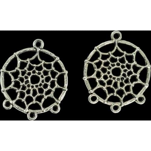 100 Pieces Vintage Pretty Dreamcatcher Charm Pendants Connectors for DIY Jewelry Finding