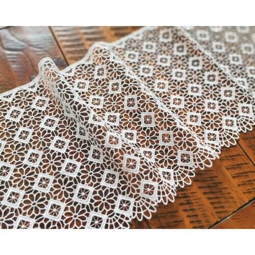 1 Meter Embroidered Mesh Ivory Lace Ribbon Wedding Party Dress Lace Fabric Trims Handmade Sewing Supplier Accessories