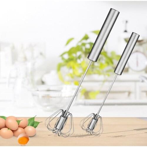 1PCS Kitchen Stainless Steel Semiautomatic Whisk Stirrer Mixing Mixer Egg Beater Foamer Hand Rotate Stiring Tools
