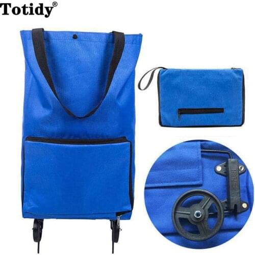 Reusable Folding Shopping Bags Small Pull Cart Portable Shopping Trolley Bag With Wheels Buy Fruit Vegetables Bag Food Organizer