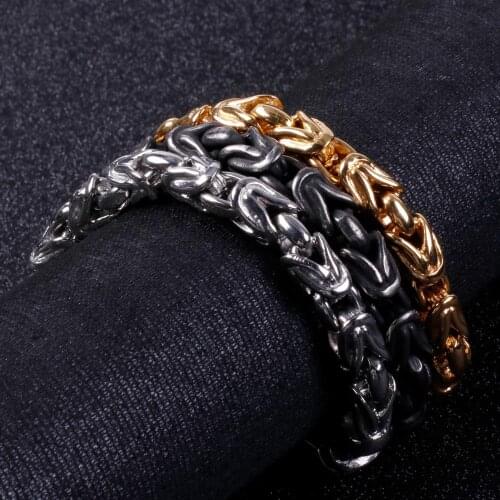 8MM Width Mens Friendship Bracelets 2020 New Gold-Color Stainless Steel Chain Bracelet Men Best Friend Bracelete