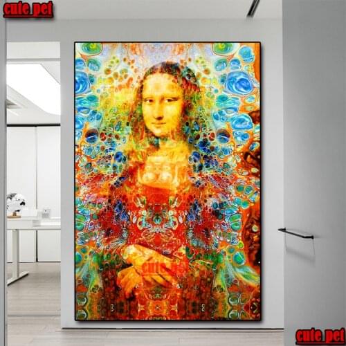 Diamond Painting kit Rhinestone Abstract Mona Lisa 5D DIY Diamond Embroidery Cross Stitch diamond Mosaic Sale decoration salon