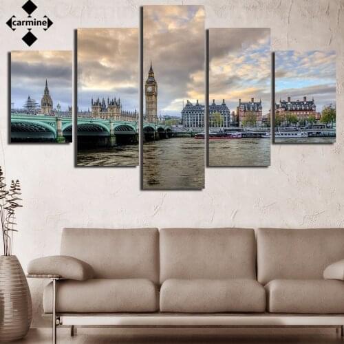 Wall Art Cityscape Poster and Print London Bridge Canvas Picture Big Ben Print Painting Modern Hd Poster No Frame Wall Picture