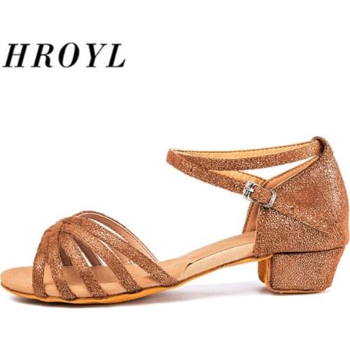 New Women Latin Dance Shoes Children Girls Child Dance Shoes for Kids Latin Tango Dance Shoes Low Heeled Ballroom Dancing Shoes