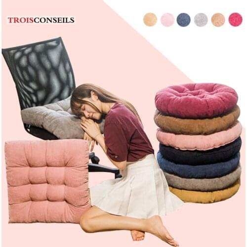 Thicken Velvet Chair Cushion Round Floor Cushion Pillow Pouf Soft Comfortable Throw Pillows Decor Home 55*55*13cm