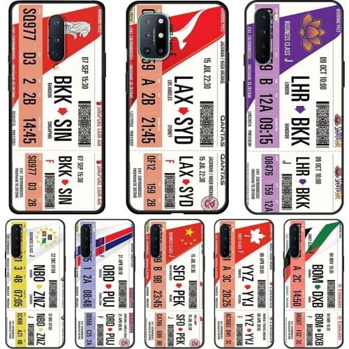 Boarding Pass Air Ticket Cell Phone Case for OnePlus 8 Nord N10 N100 8T 7 8 7T 9 Pro 5G 6 6T 9R Mobile Phones Cover Shell Coque