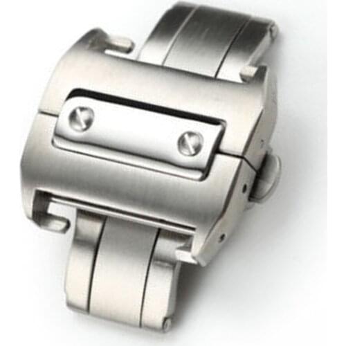 18mm 21mm Stainless Steel Deployant Clasp Buckle for Sant 100 Watch Band Strap Silver Watch Clasp Watches Accessories